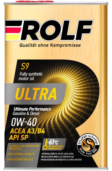 Масло моторное Rolf Ultra 0W-40 A3/B4 SP 1л.
