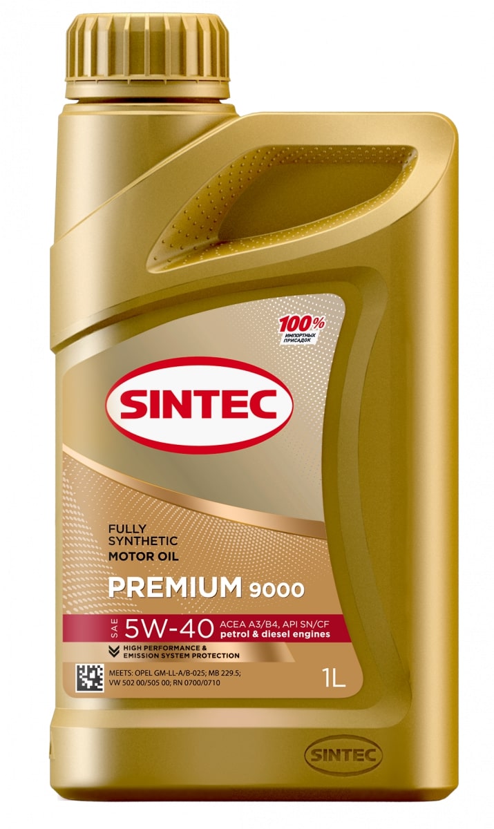 Масло моторное SINTEC PREMIUM 9000 SAE 5W-40 API SN ACEA A3/B4 1л.