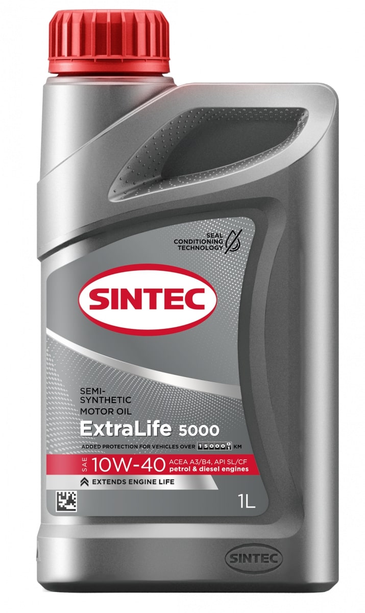Масло моторное SINTEC EXTRALIFE 5000 SAE 10W-40 API SL ACEA A3/B4 1л.