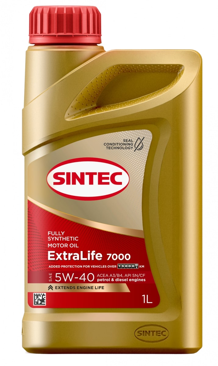 Масло моторное SINTEC EXTRALIFE 7000 SAE 5W-40 API SN ACEA A3/B4 1л.