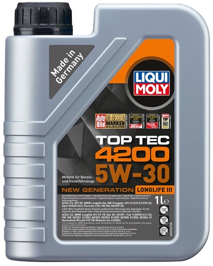 Масло моторное LIQUI MOLY НС-синтетическое моторное масло Top Tec 4200 5W-30 7660 New Generation 1л.