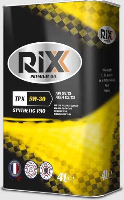 Масло моторное RIXX TP X SAE 5W-30 API SN/CF ACEA C2/C3 4л.